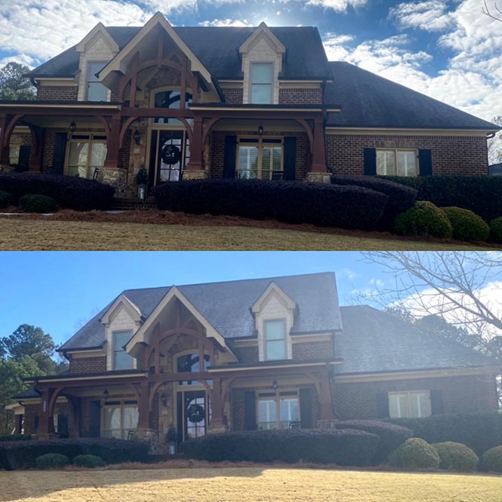 Roof Cleaning on Alcovy Club Dr. in Dacula, GA